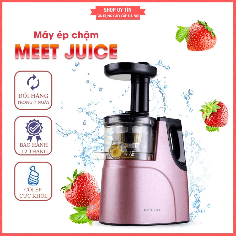 Máy ép chậm MEET JUICE, Máy ép trái cây- Vắt kiệt bã công suất 150W - Tặng 2 cốc đựng nước - Bảo hành 12 tháng