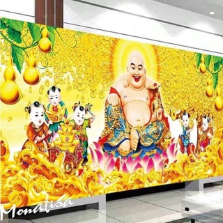 Tranh thêu kín chữ thập Di Lặc Ngũ Phúc MN0187(150x70cm)