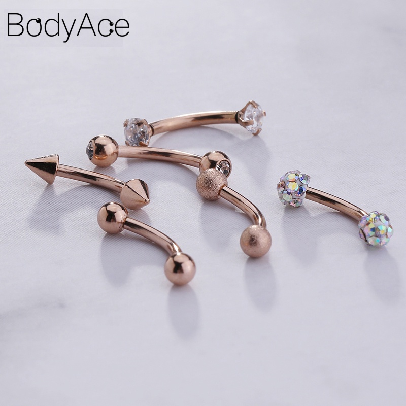 6 Khuyên Xỏ Bằng Thép Không Gỉ Đính Đá Thời Trang