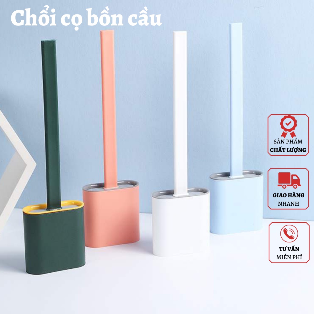 Chổi Cọ Nhà Vệ Sinh, Cây Cọ Toilet Bồn Cầu Bằng SiliCon Có Giá Đựng Dán Tường