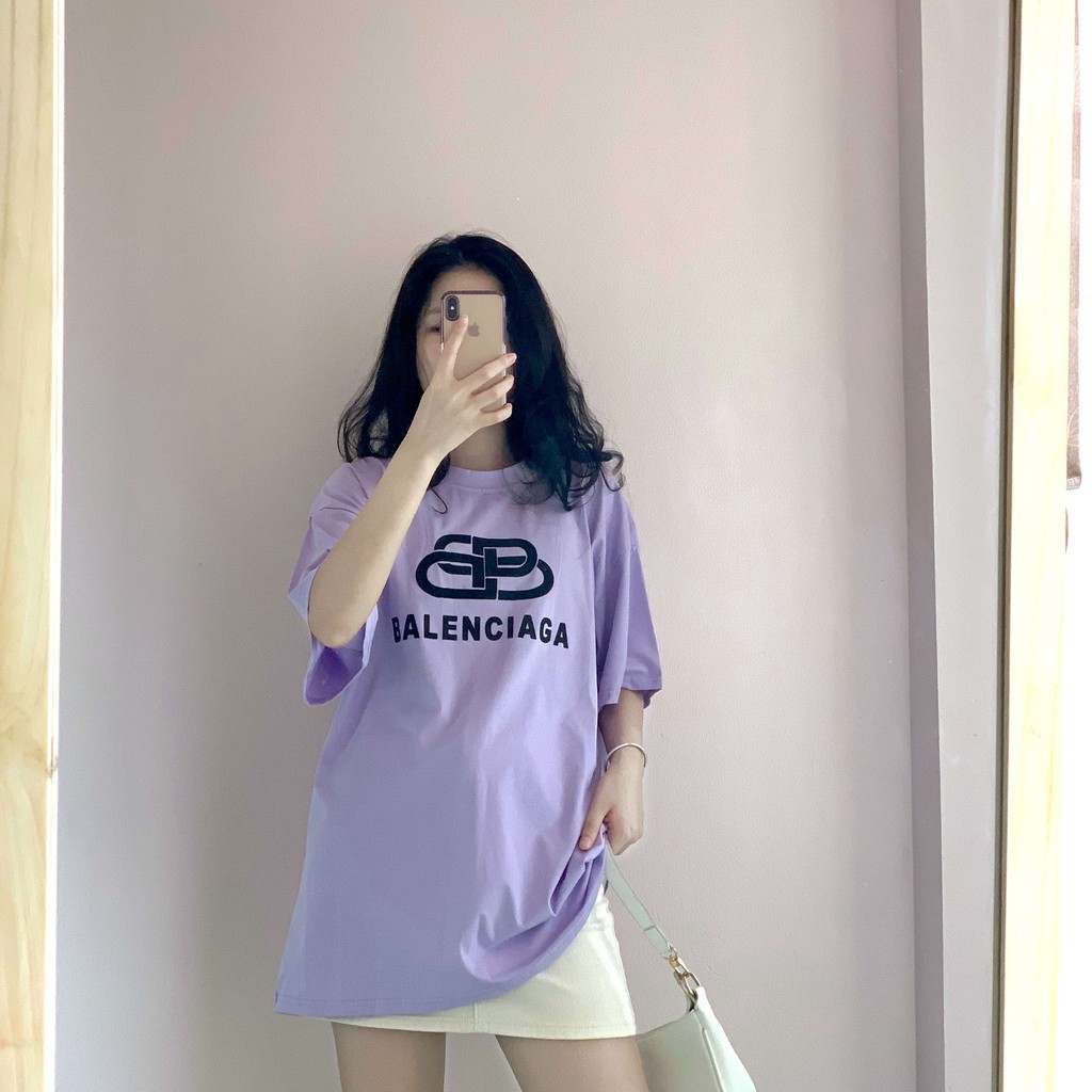 [Ảnh + Video thật] Áo thun nữ Cotton - Áo phông BLENCIAGA cổ tròn, hàng nhập Quảng Châu cao cấp loại 1 - Freesize