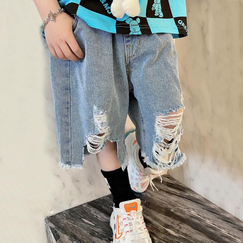 Quần Short Denim Mềm Dáng Rộng Thời Trang Mùa Hè Cho Bé Trai
