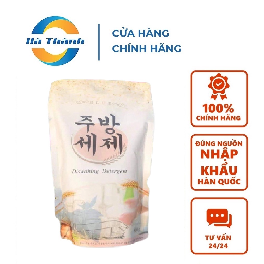 Nước Rửa Chén Blue 800G Hương Ngũ Cốc, công nghệ Hàn Quốc, chiết xuất tự nhiên, đánh bay dầu mỡ, không gây kích ứng da