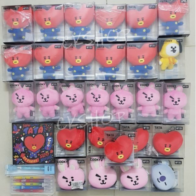 Móc khóa gấu bông BT21, bag charm, face keyring có sẵn