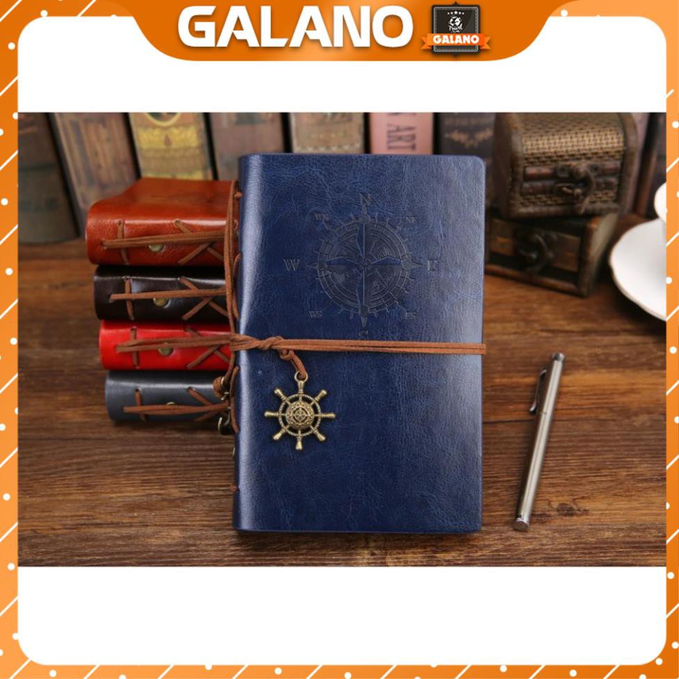 Sổ Tay Bìa Mềm Bằng Da Ghi Chép GALANO Bìa Còng Phong Cách Vintage Giấy Kraft SN-001044