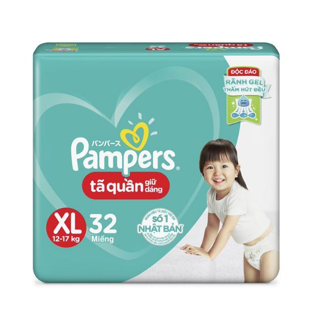 [Tặng 3 miếng]Tã quần Pampers giữ dáng XL 32 miếng