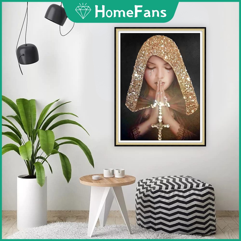 Bộ Tranh Đính Đá 5D Tự Làm Hình Mary 5D Cỡ Lớn 50x70cm Trang Trí Nhà Cửa