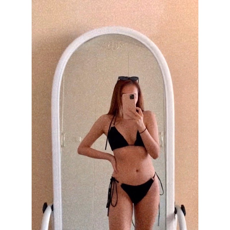Bikini ❤️ FREESHIP❤️ tam giác đen đính khoen sexy