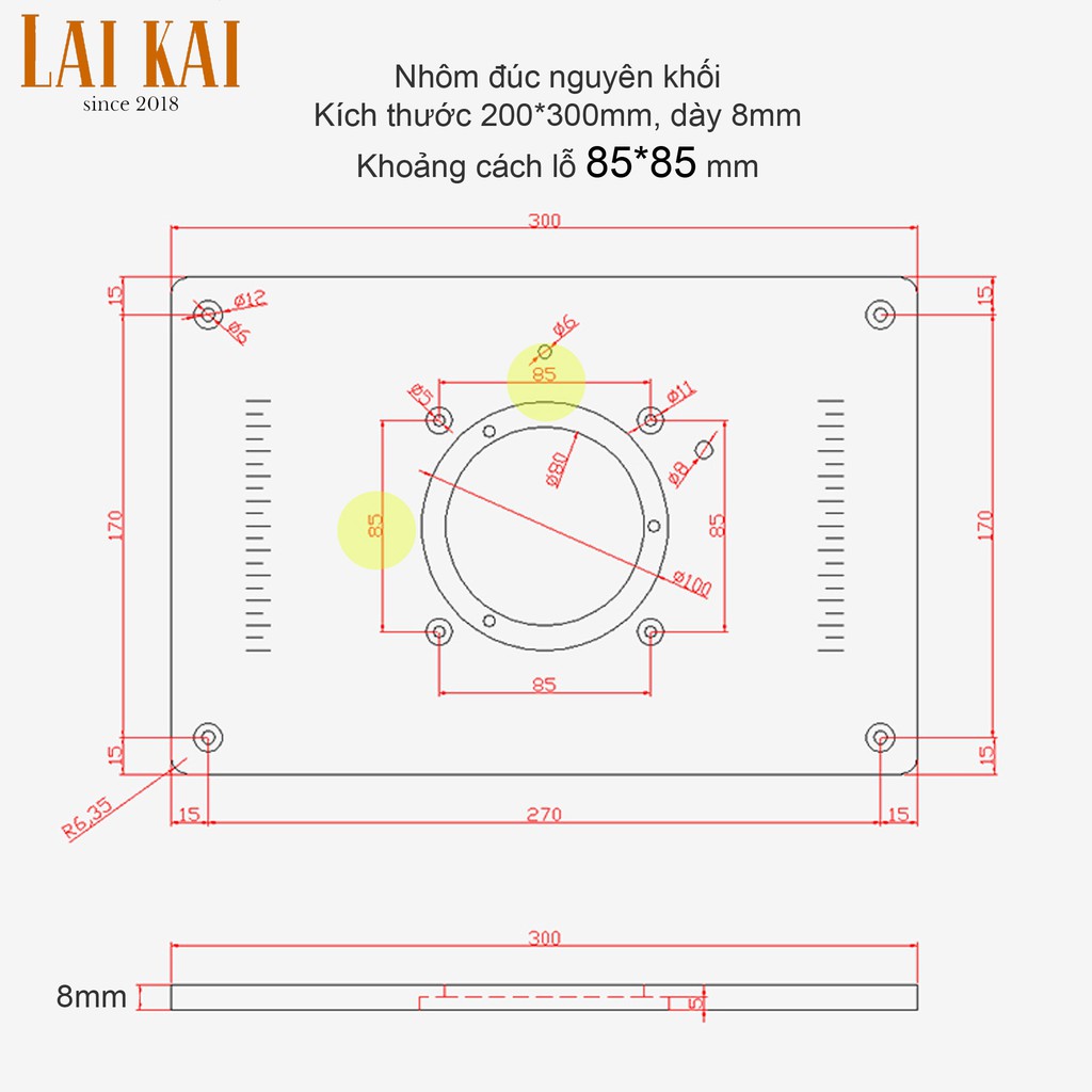 Tấm gá máy phay lớn