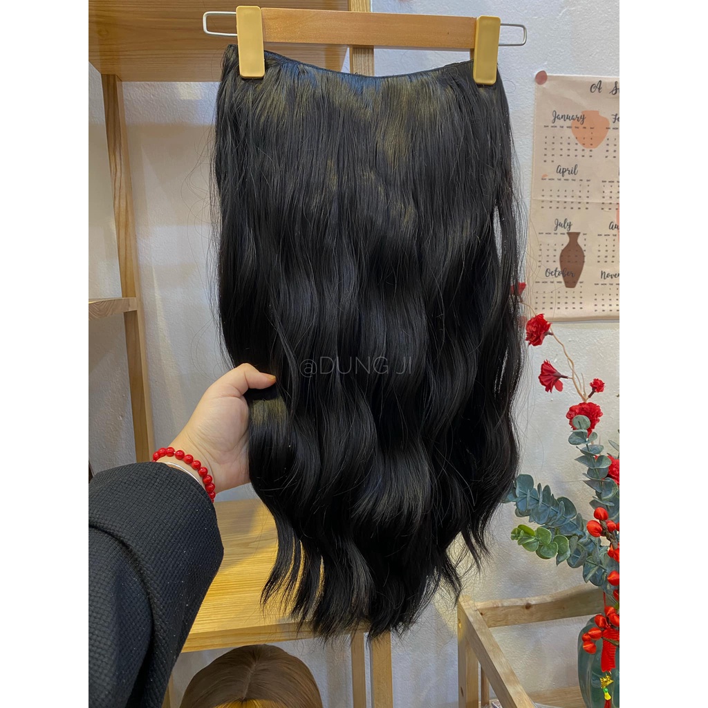 KU07 Tóc giả kẹp u xoăn sóng đẹp 60cm