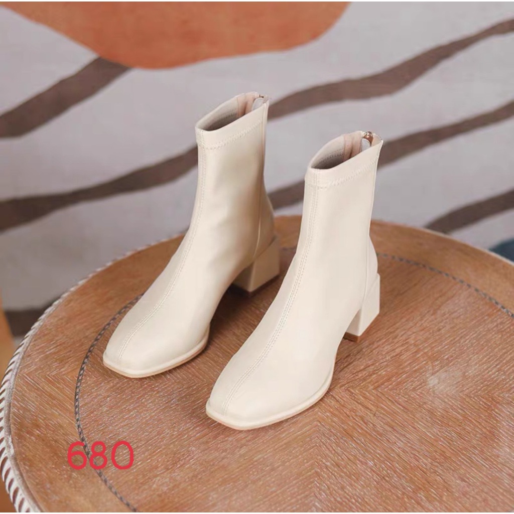 (S169) Bốt nữ lửng cổ gót 5 phân lót lông (mã 680) | BigBuy360 - bigbuy360.vn