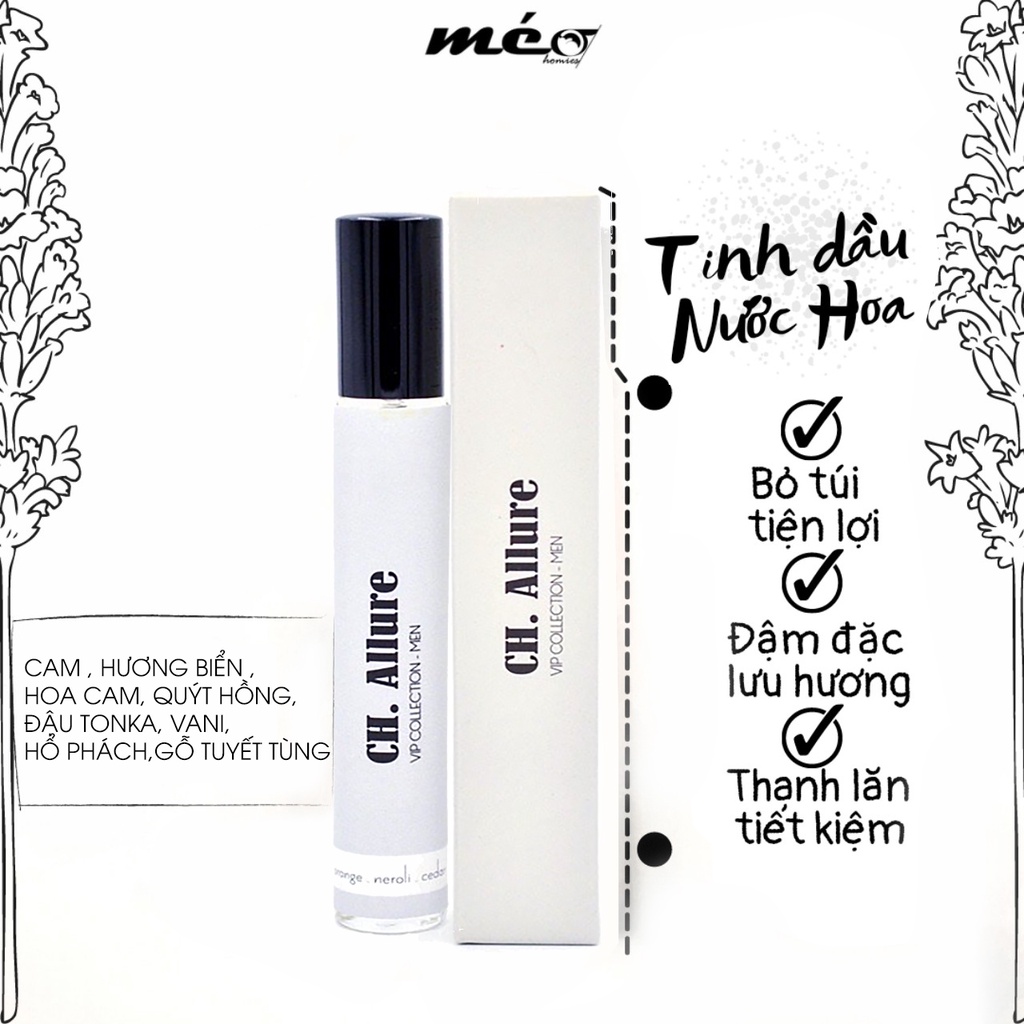 Tinh Dầu Nước Hoa Nam CH.ALLURE dạng lăn Cao Cấp - MÉO Homies