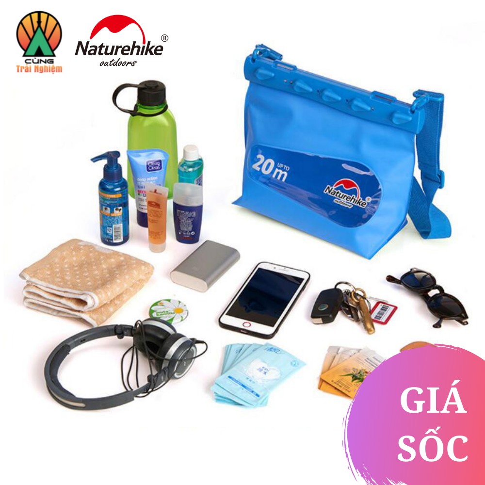 [CHÍNH HÃNG] Túi Chống Nước Chuyên Dụng Cho Độ Sâu 20M Đựng Điện Thoại Quần Áo Đi Biển Đi Bơi NatureHike NH17F001-L