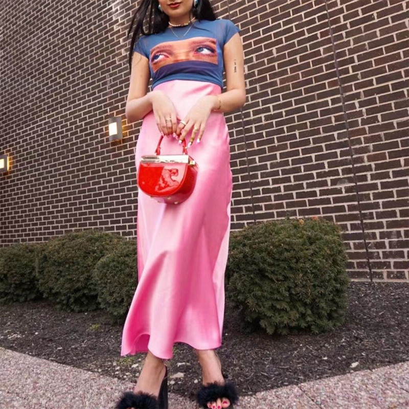 Brroa Áo Croptop Tay Ngắn Phối Lưới Xuyên Thấu In Họa Tiết Đôi Mắt Độc Đáo Thời Trang Mùa Hè