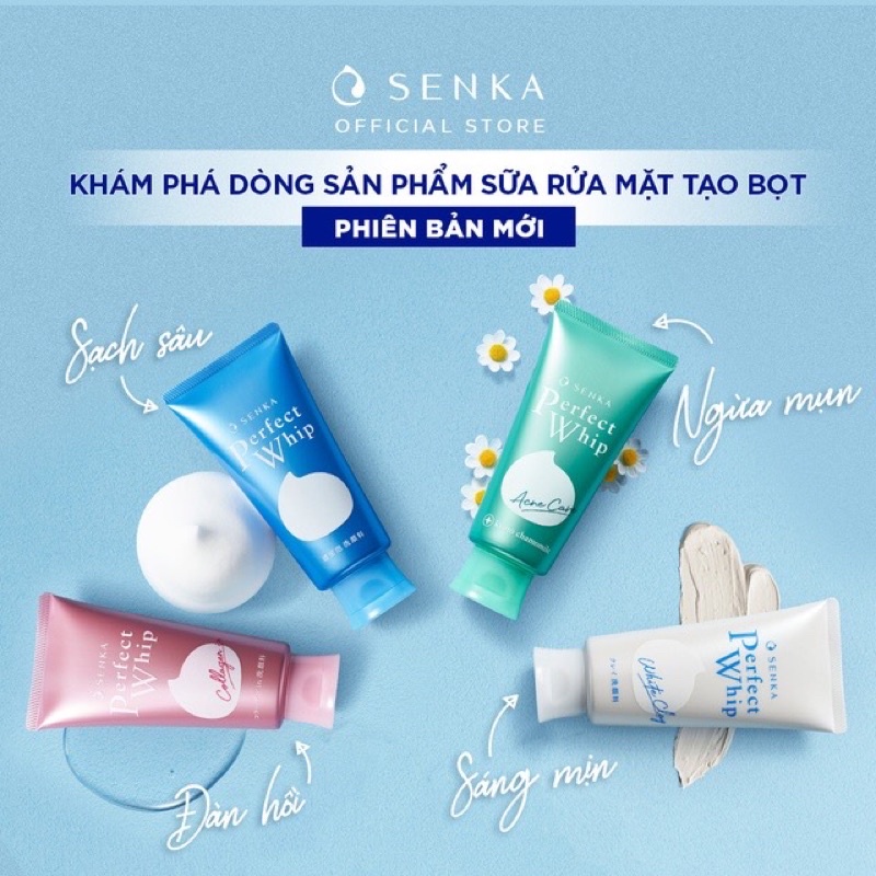 Sữa rửa mặt tạo bọt Senka Perfect whip MẪU MỚI