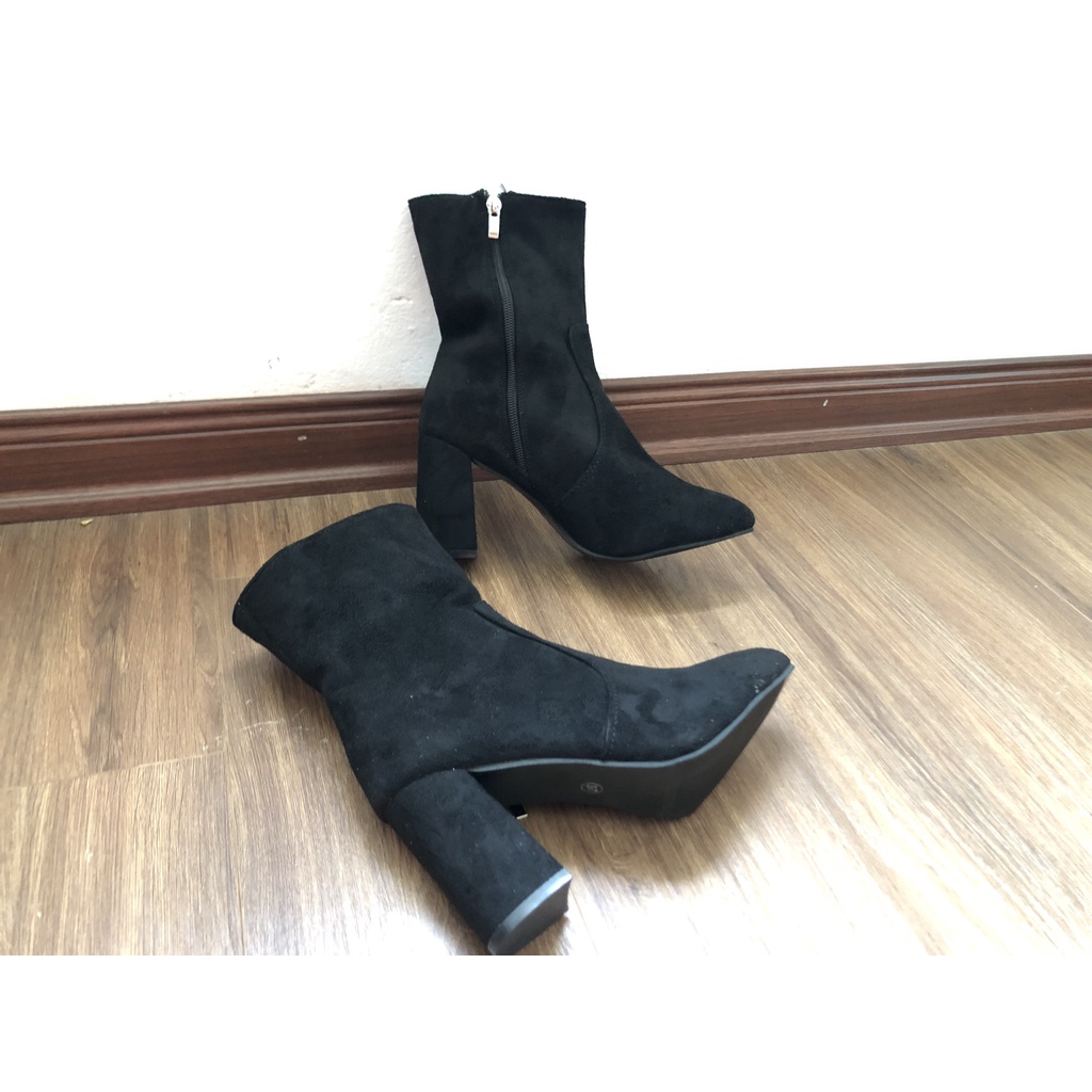 BOOT NỮ GIẦY BỐT NỮ LỬNG CỔ CAO KHOÁ CẠNH 7 PHÂN CHẤT DA LỘN DÀY LOẠI ĐẸP 361 (BOOT THU CÓ LÓT LÔNG)