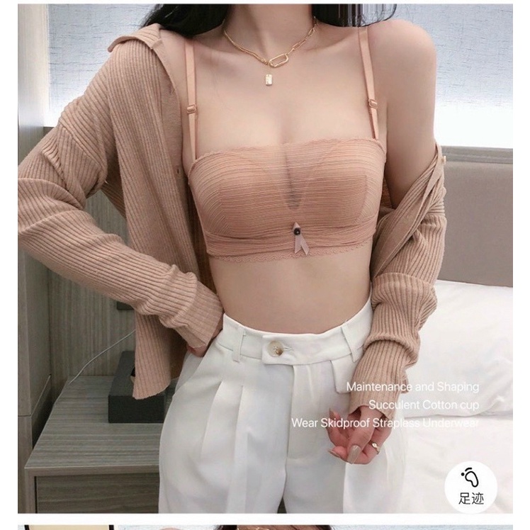 Áo Lót-Áo quây ren nâng đẩy mặc được không dây chống tụt-Kho Sỉ Mai Xuân
