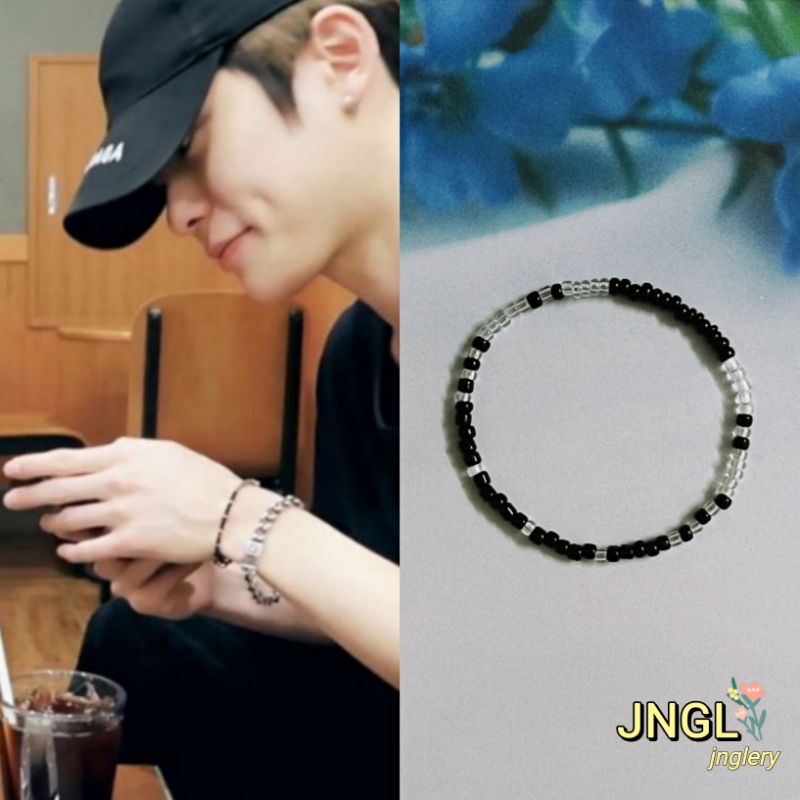 Vòng Đeo Tay Jaehyun NCT Vòng Tay Chuỗi Hạt Màu Đen Handmade