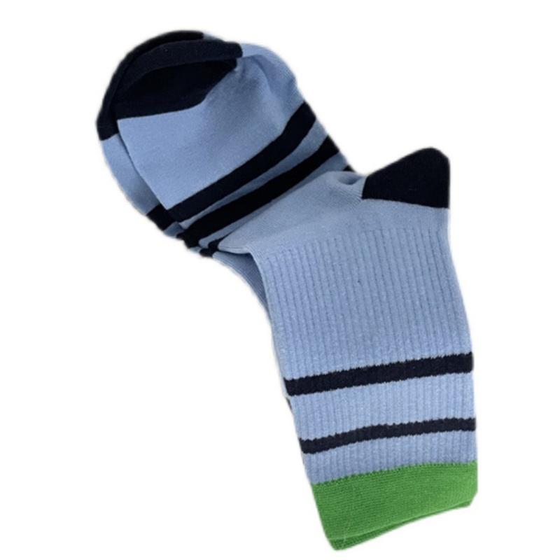 1 Đôi Vớ Thể Thao Cotton Họa Tiết Sọc Màu Sắc Tương Phản Cho Nam Và Nữ