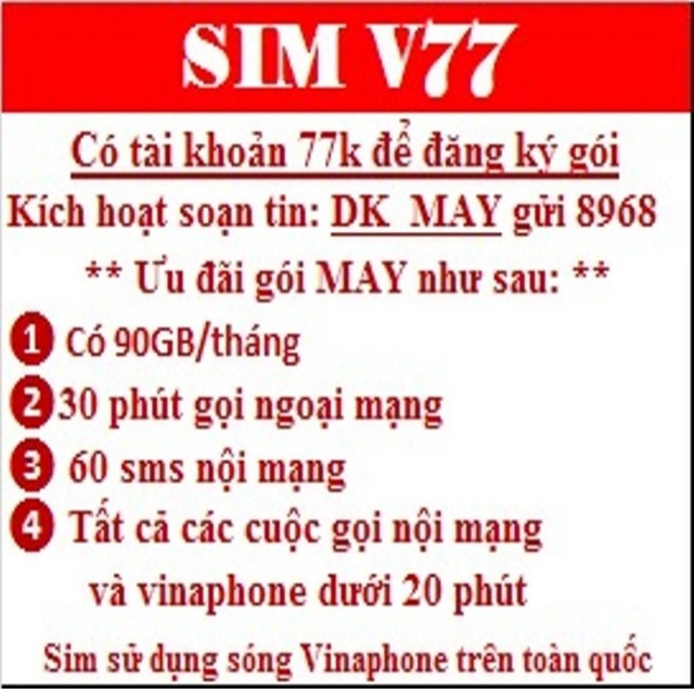 Sim 4G itelecom Data 90GB ( 3GB/Ngày) Tháng nạp 77k