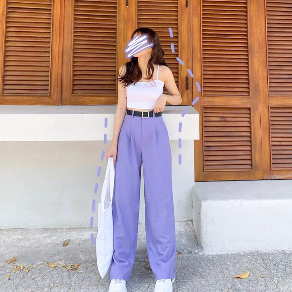[Kèm hình thật] Quần ống rộng lưng cao ulzzang chân dài trong nháy mắt | BigBuy360 - bigbuy360.vn