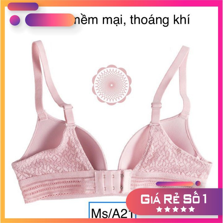 [Free Ship-chính hãng MuJi_mới nhất 2021] Áo lót su mỏng phối ren Nhật Bản nâng ngực, không gọng