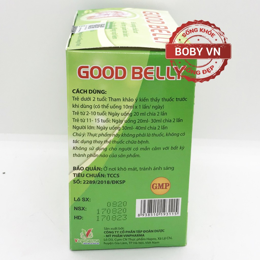 Good Belly bổ sung chất xơ, hỗ trợ giảm táo bón  tăng khả năng hấp thu dinh dưỡng. (Hộp 4 vỉ x 5 ống)