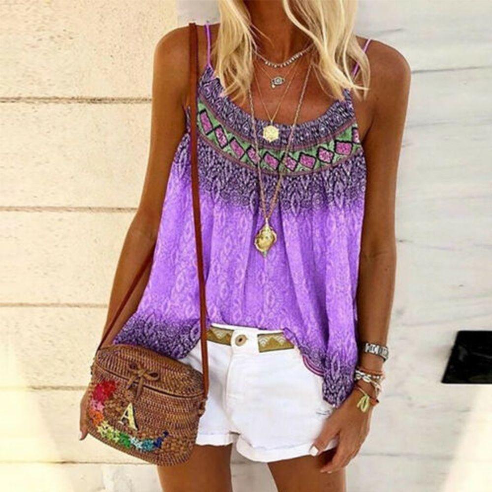 Áo Kiểu Nữ Cộc Tay In Hoa Thời Trang Boho