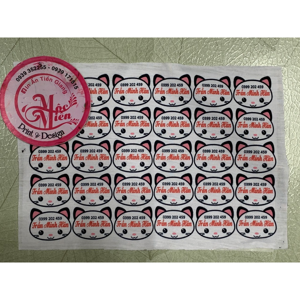 Bảng tên keo ủi áo 60 cái