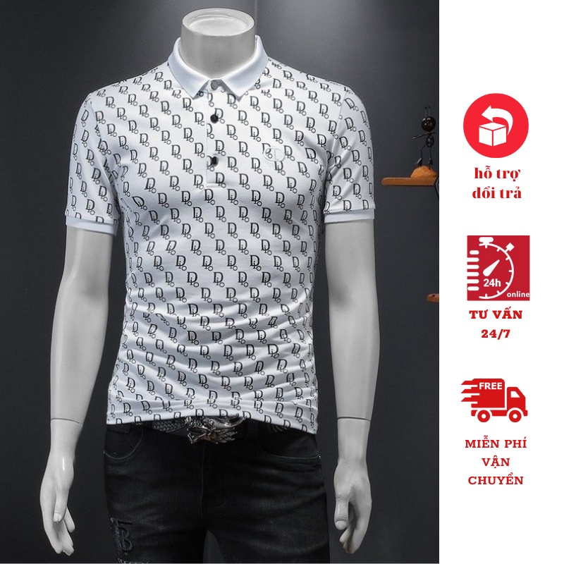 Áo thun nam POLO đẹp thiết kế vải cá sấu cotton cao cấp ngắn tay có cổ cao cấp