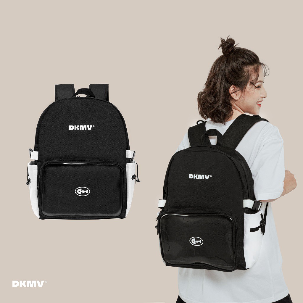 Balo đi học nữ màu đen Don't Kill My Vibe | DKMV Mixed Pocket Backpack