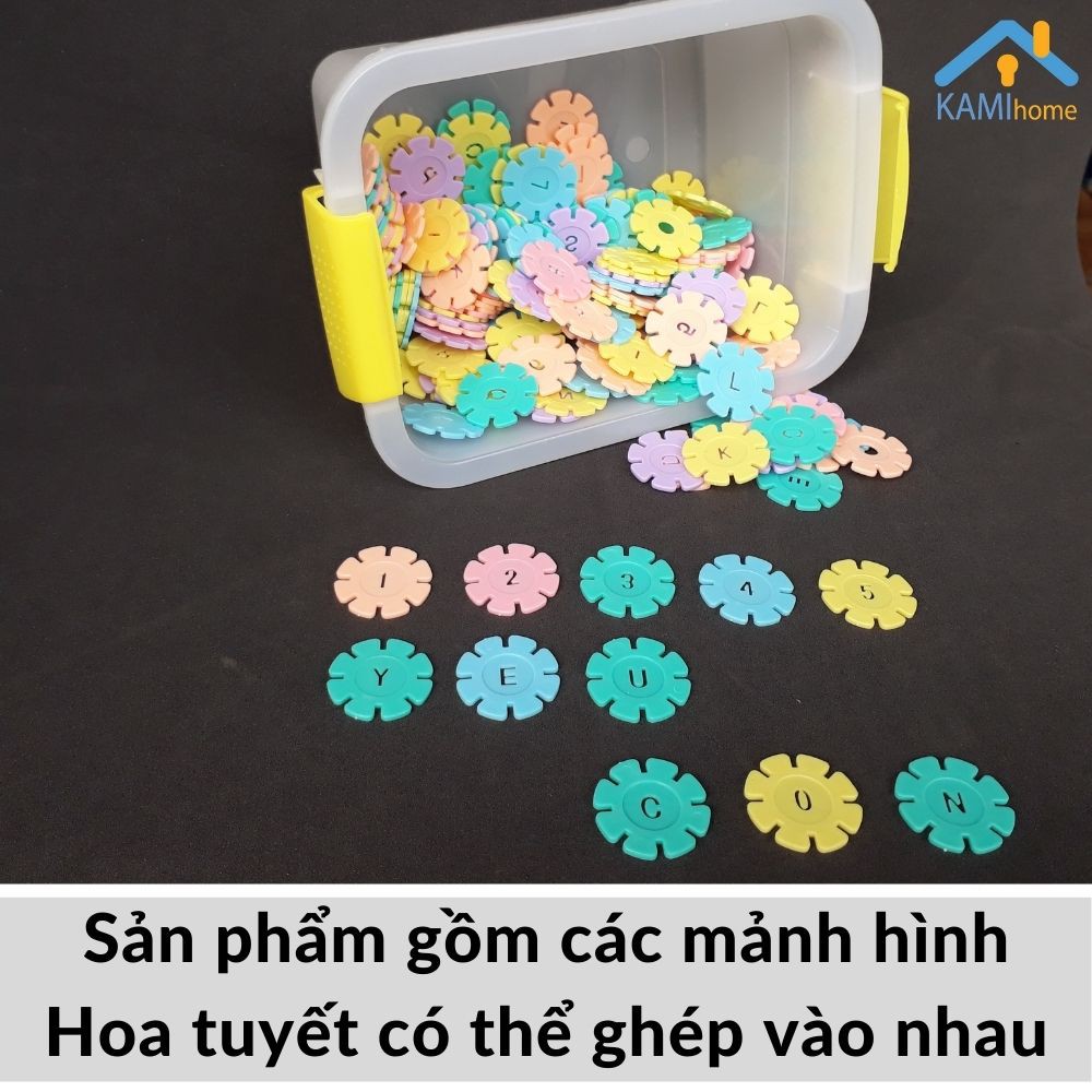 Đồ chơi xếp hình 3D Giáo dục sớm Học Chữ-Số-Phép tính mảnh Hoa Tuyết cho trẻ em &gt;3 tuổi mã 53516.a KMVN