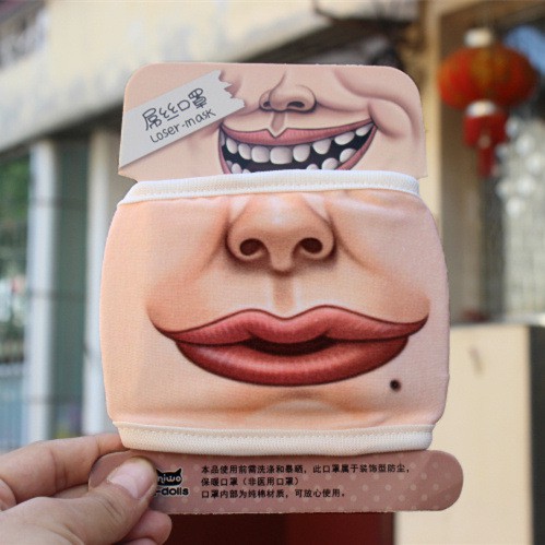 Khẩu trang 3D Trolls hình mặt cười vui nhộn cực độc 100% Cotton | BigBuy360 - bigbuy360.vn