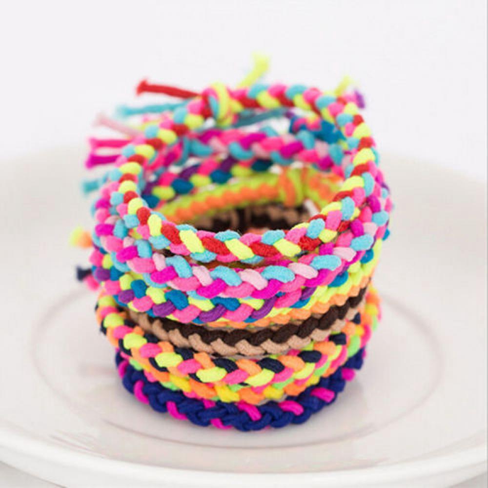 10pcs Accessories Random Color Braided Colorful Wave Hairband