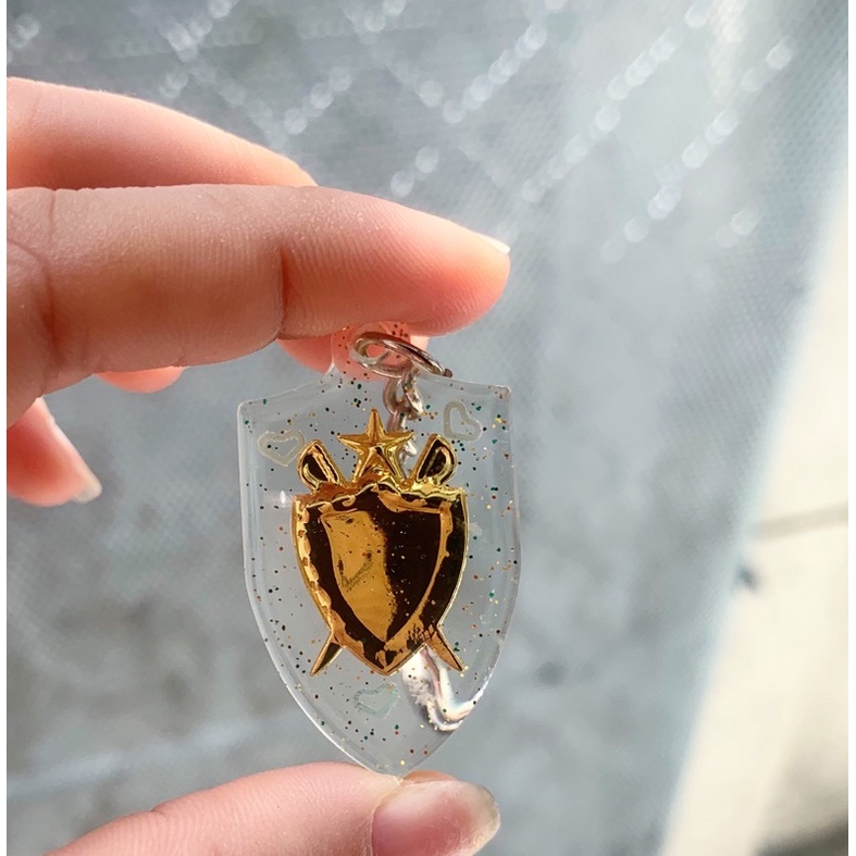 Móc khoá bộ đội resin trong suốt theo quân binh chủng hình ngôi sao, tròn, vuông 2-3cm