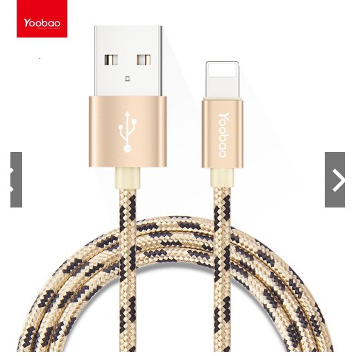 Cáp lightning Yoobao YB-422 Bọc dù - Dài 1M cực bền chắc- Hàng chính hãng yoobao