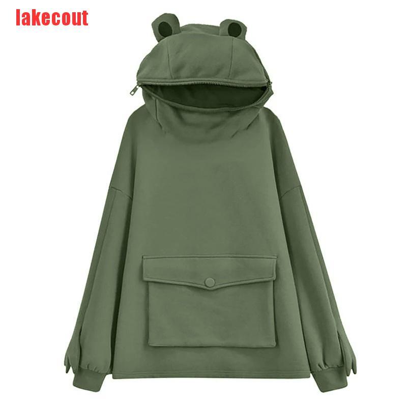 Áo Hoodie Nữ Tay Dài Dáng Rộng In Hình Ếch Thời Trang | BigBuy360 - bigbuy360.vn