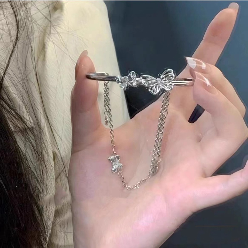 Vòng Tay Hai Lớp Thiết Kế Hình Bướm lắc tay nữ vòng tay