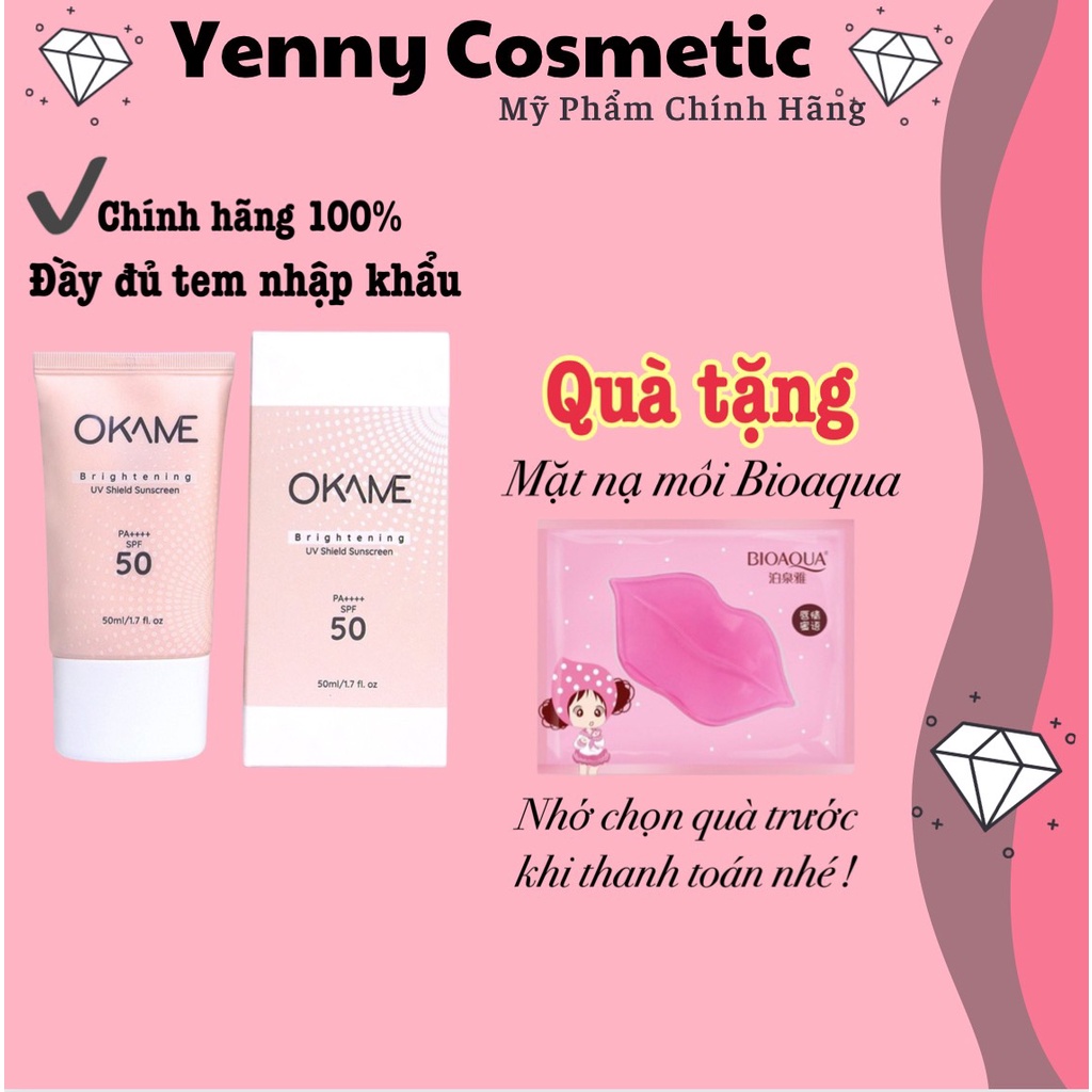 Kem Chống Nắng Nâng Tone Dạng Sữa Okame Brightening UV Shield Sunscreen SPF 50/PA++++ | BigBuy360 - bigbuy360.vn