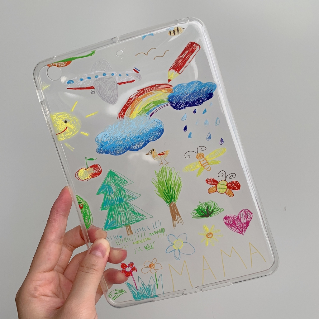 Ốp máy tính bảng mềm trong suốt họa tiết doodle/Totoro dễ thương cho iPad mini 2 3 4 iPad2 3 4 Pro 11 9.7 Air3 | BigBuy360 - bigbuy360.vn