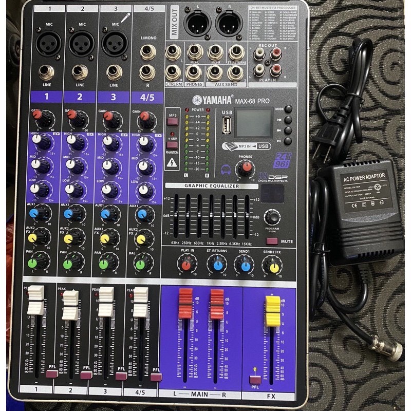 Bàn Trộn Âm Thanh Mixer Yamaha Max 68 PRO-Bản nâng cấp mới nhất hỗ trợ nguồn 48v và 5v có bluetooth bảo hành 12 tháng