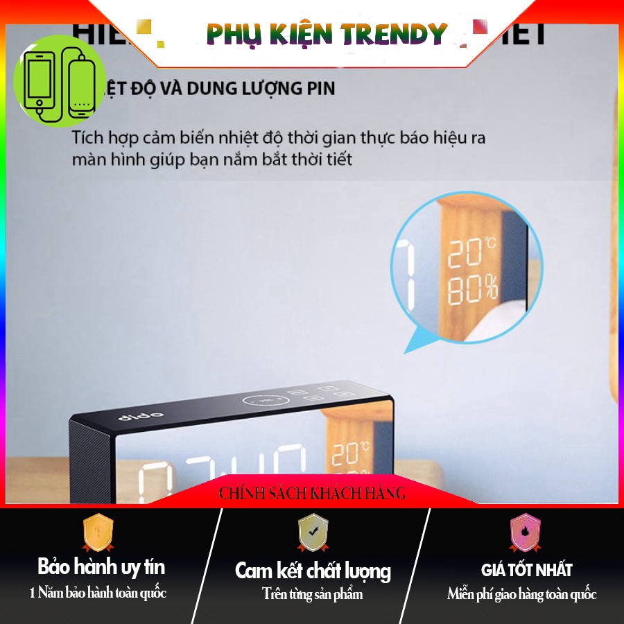 [HOT TREND] Loa Bluetooth không dây Dido X9 - Tích hợp màn hình đồng hồ LED kỹ thuật số - Âm thanh cực chuẩn.