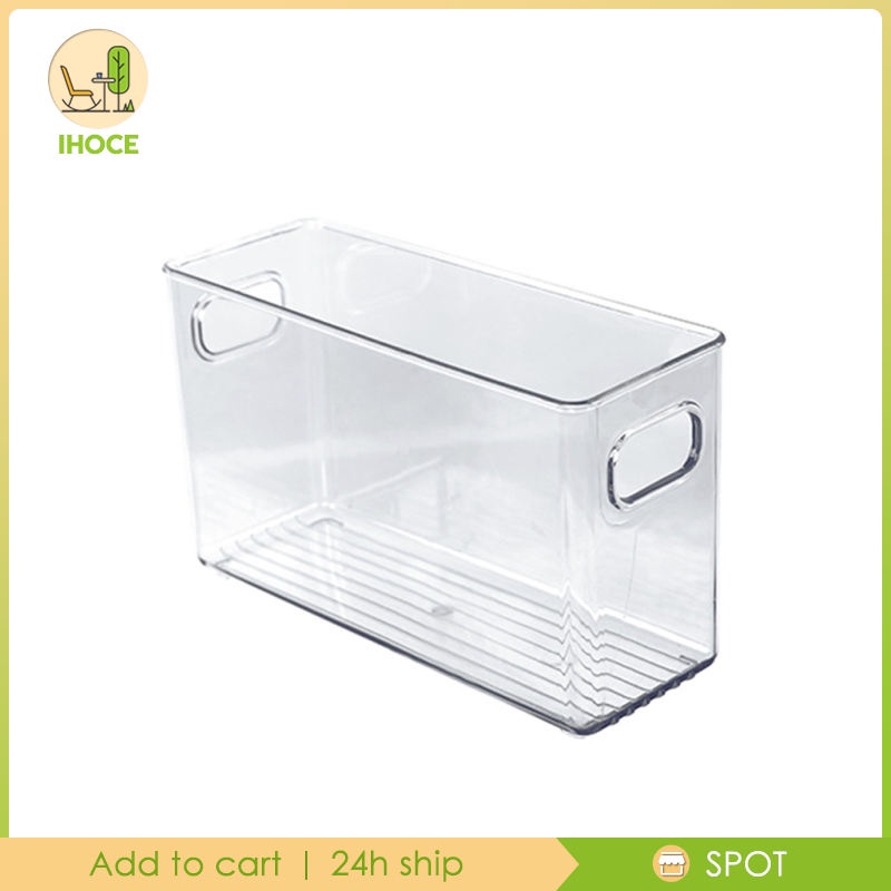 Thùng nhựa trong suốt đựng thực phẩm có tay cầm tiện dụng cho nhà bếp/ phòng ngủ/ tủ lạnh