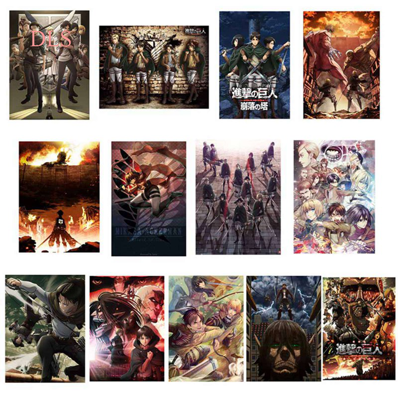Tranh áp phích in hình Attack On Titan kích thước 20x30cm trang trí nội thất