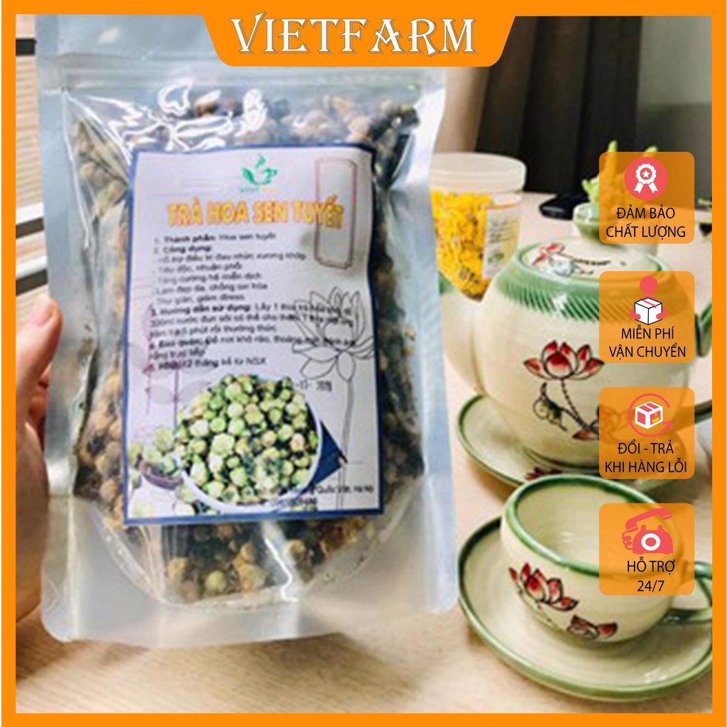 Trà hoa Sen tuyết Viettea túi 200g - Đẩy Lùi Lão Hóa, Đẹp Da, Tăng Cường Hệ Miễn Dịch - Vietfarm