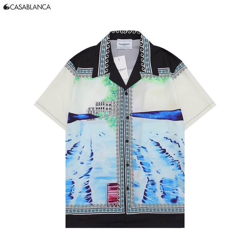 Áo Sơ Mi Ca8sab8lan-ca- Xu Hướng Mùa Hè Tay Ngắn In Họa Tiết