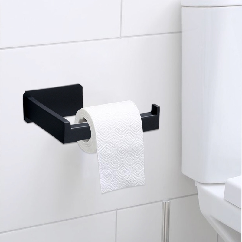 Giá Đỡ Cuộn Giấy Vệ Sinh Gắn Tường Bằng Thép Không Gỉ 304 Màu Đen Đa Năng