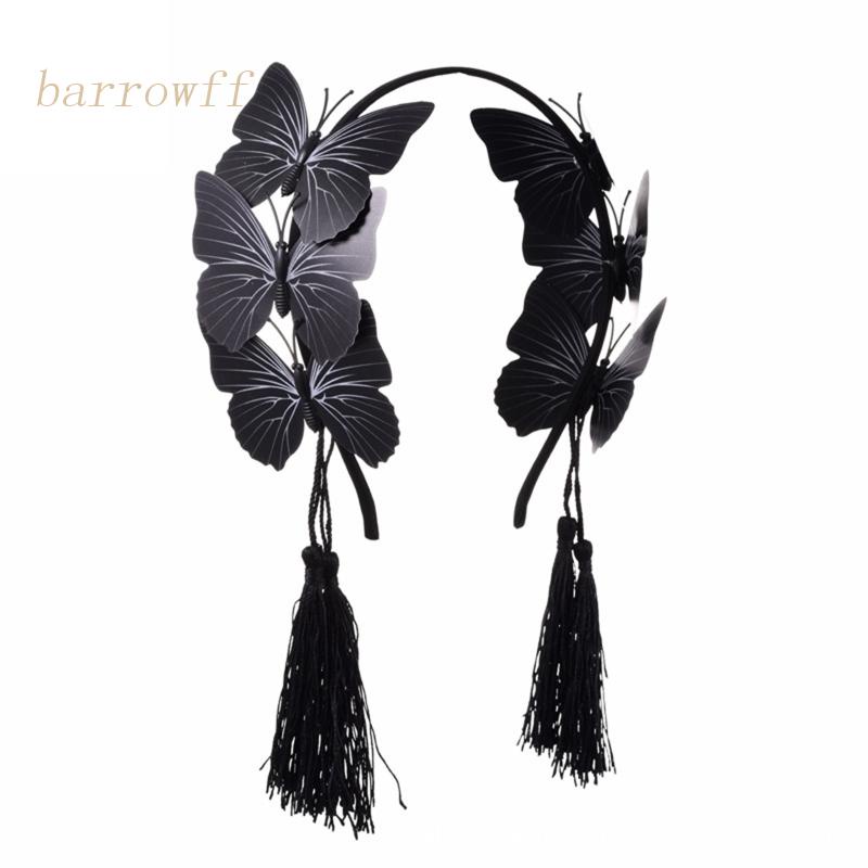 Băng Đô Hình Cánh Bướm Tua Rua Phong Cách Gothic