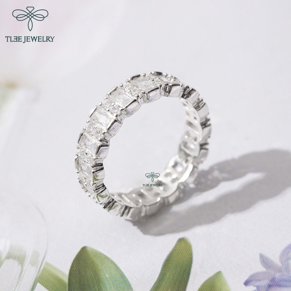 Nhẫn bạc nữ TLEE nạm đá kết đính đá nhỏ cao cấp TleeJewelry A0178