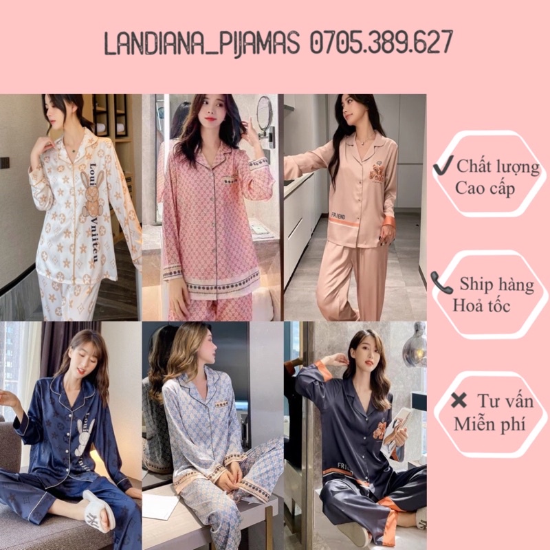 Đồ bộ lụa cao cấp ❤️ pijama lụa dài tay tơ lụa Quảng Châu (hàng mới về)